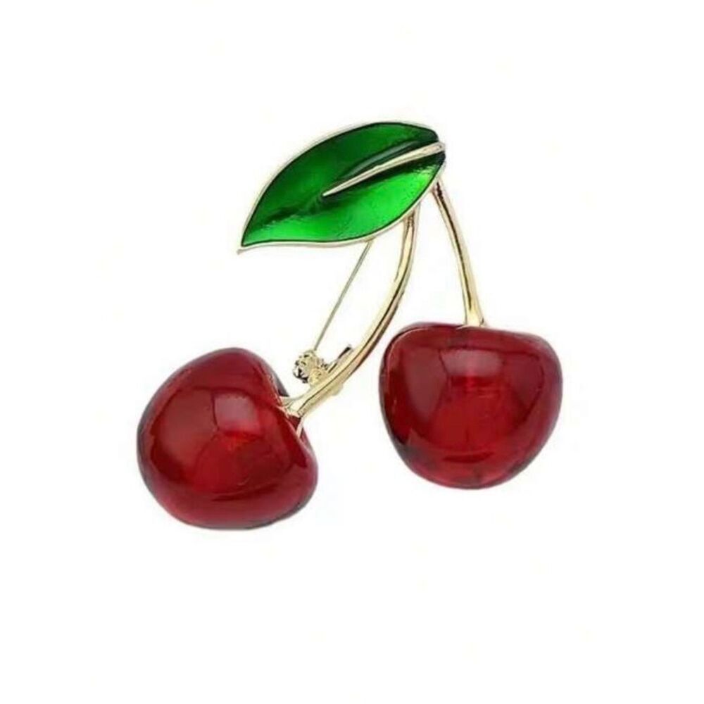 Gold Cherry Leaf Brooch A1964